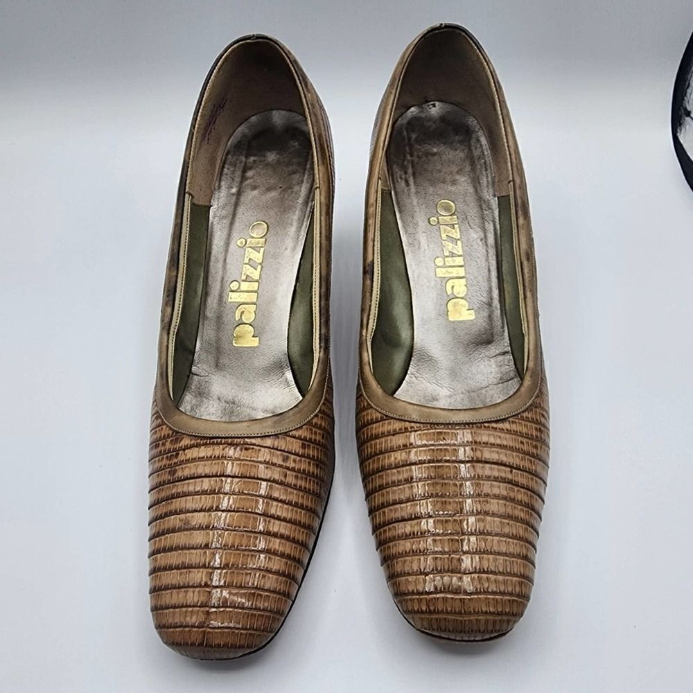 Vintage Palizzio tan lizard skin heels